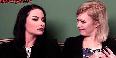 BDSM anal babe fucked in deepthroat 3some with tattooed babe