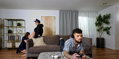 Bisex perverted dudes fuck perverted bae in threesome