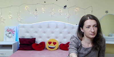 Brunette amateur flashes tits in bra