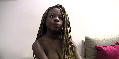 Busty ebony teen sex at a fake casting