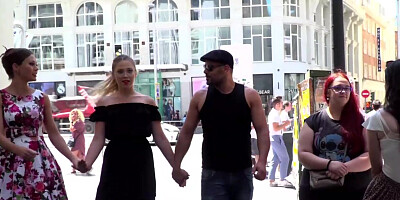 Blonde fucked and whipped in public bar