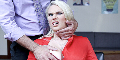 Blonde mom brutally fucked in office