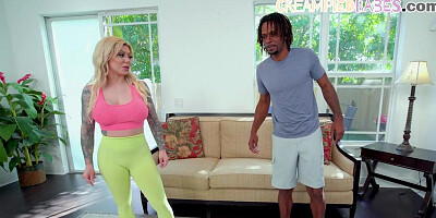 Creamed tattooed babe seduced and fucked by black dick