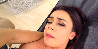 Euro nympho anal slut banged by huge cock in doggystyle