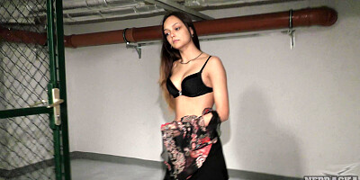 really hot model masturbates in basement