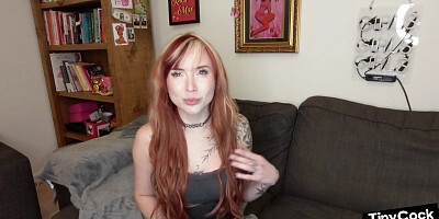 SPH solo inked gal talks dirty about pathetic small penises