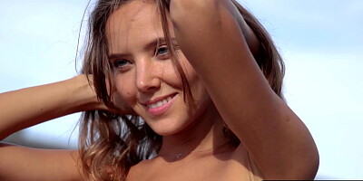 Naked all natural Russian beauty posing