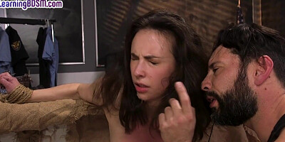 BDSM anal MILF fucked and whipped by master policeman