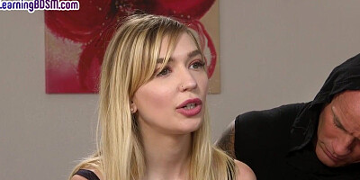 Bonded submissive slut throatfucked