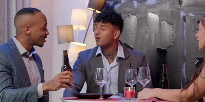 Bisexual dudes fuck perverted lady in wet pussy hole