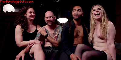 BDSM sexy bitches fucked in threesome by big hard cocks