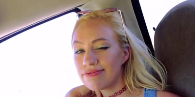 cumshot petite blonde teen fucked by stranger outdoors for cash pov