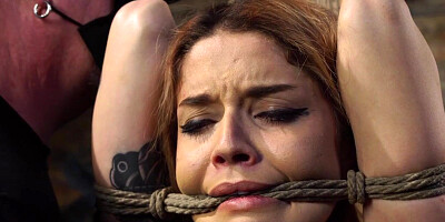 Hot Latin babe is bound on a Sybian