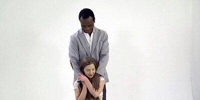 Teen sucks black seniors dick