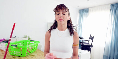 Deepthroating amateur maid POV fucked by boss for money