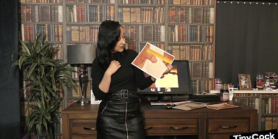 SPH solo babe in leather humiliates small cocks in dirtytalk