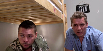 Double penetrated hostel bae got banged in 3some fuck