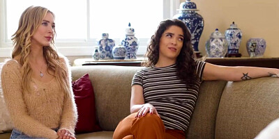 Teen and stepmom facesitting babysitter