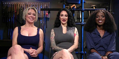 Curvy bound babe lezdom anal interracial fucked