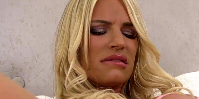 Blonde Whore Rachael Cavalli Cuckolds Her Weak Hubby With 2 BBCs