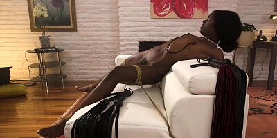 Agent anal fucks ebony influencer in bondage