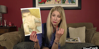 SPH tattooed solo amateur babe humiliates small cocks