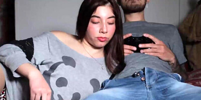 My StepSister Sucks my Cock to Win me in FIFA