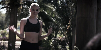 Hot blonde gets fingered and licked