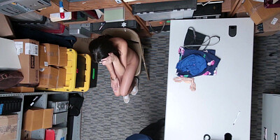 Extra cute brunette thief teen punished