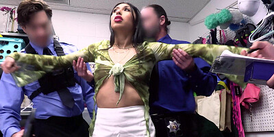 Latina teen thief has to fuck some cocks