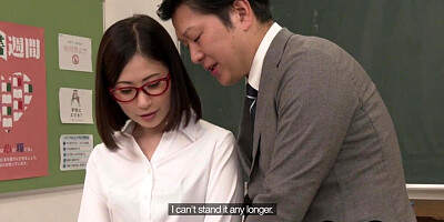Hairy sinful Asian fucked in classroom by college teacher