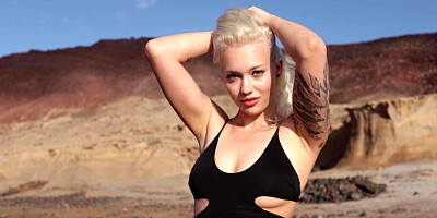 Hot blonde German mermaid posing naked