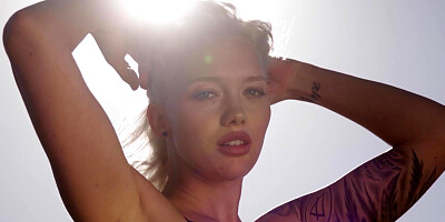 Hot blonde German mermaid posing naked