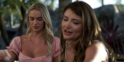 Lesbian babe stripping her big tits bff
