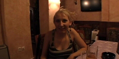 Public anal amateur GF POV fucked in cafe after casting