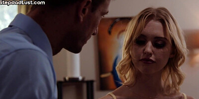 Stepdad fucks lusty stepdaughter in wet shaved pussy hole