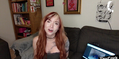 SPH solo babe with coloredhair talks dirty about small dicks