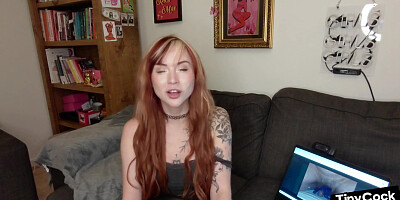 SPH solo babe with coloredhair talks dirty about small dicks