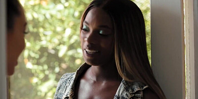 Ebony babe hooks up with black lesbian