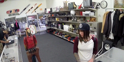 Pawnshop bae drilled by big dick in POV after blowing
