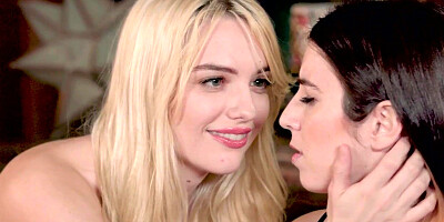 Blonde lesbian scissoring girlfriend