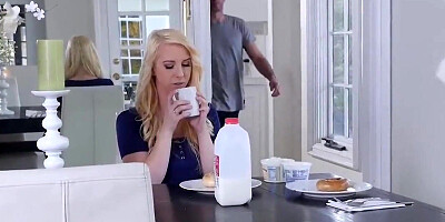 blonde teen catches her stepmom and boyfriend fuc
