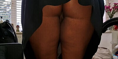 My Step Sis Vacuum Cleaning while I Watch - UPSKIRT No PANTIES No BRA