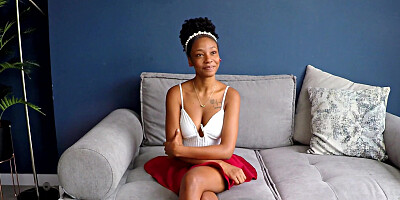 Afro Latina teen beauty rimmed and ridden hard at casting!