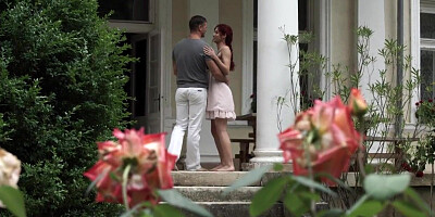 Hot redhead foot tugs and rides