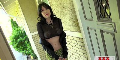 Submissive ink babe rough throat and pussyfucked by BF