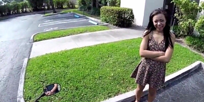 Cumshot black teen paid cash to fuck stranger on motorcycle pov
