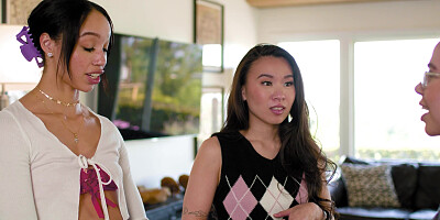 Black lesbian thanks hot Asian teen