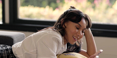 Stepmom horny with stepdaughters uniform