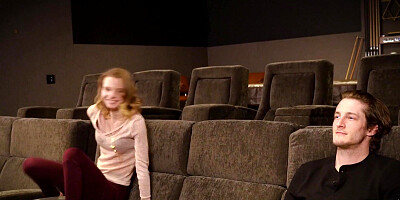 Russian babe fucks guy in the cinema